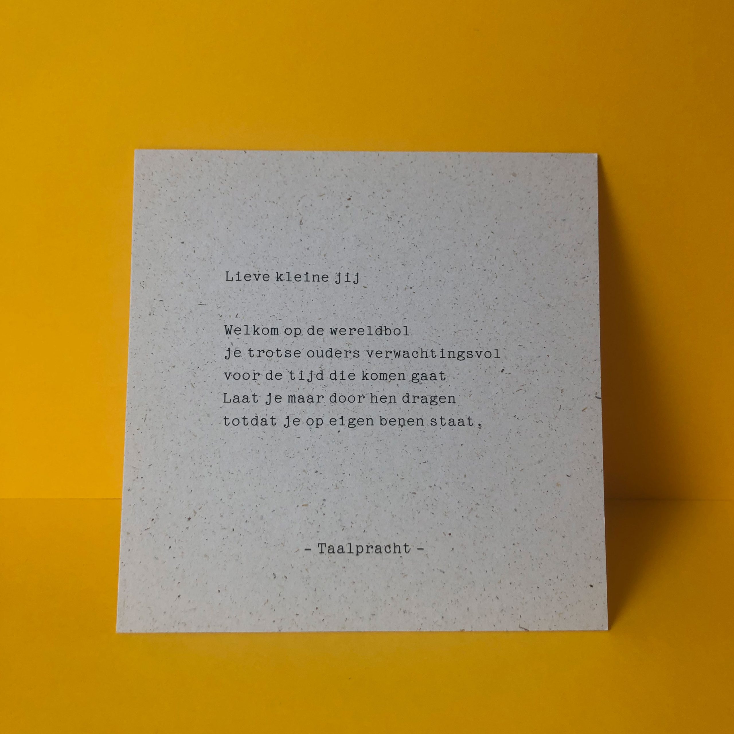 Lieve kleine jij - trotse ouders | Taalpracht