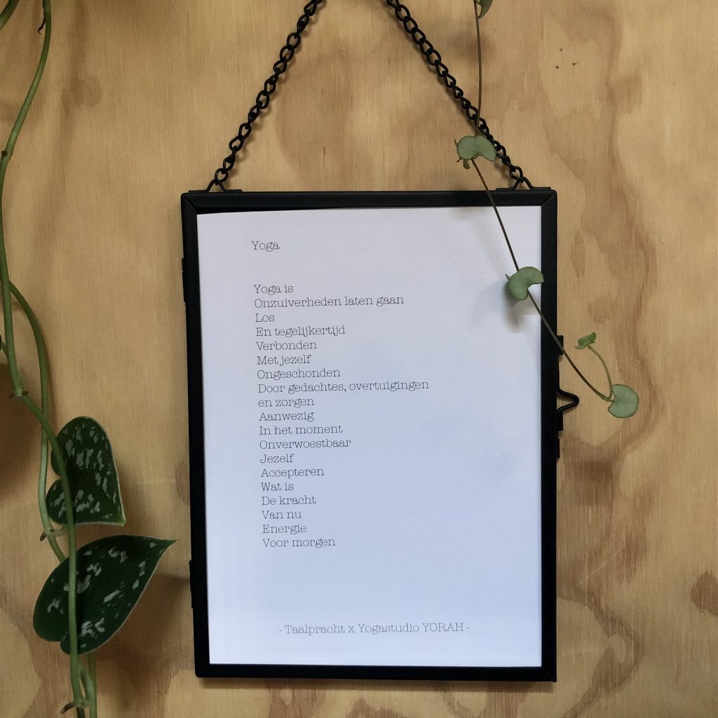 Taalpracht in Opdracht van Yogastudio YORAH