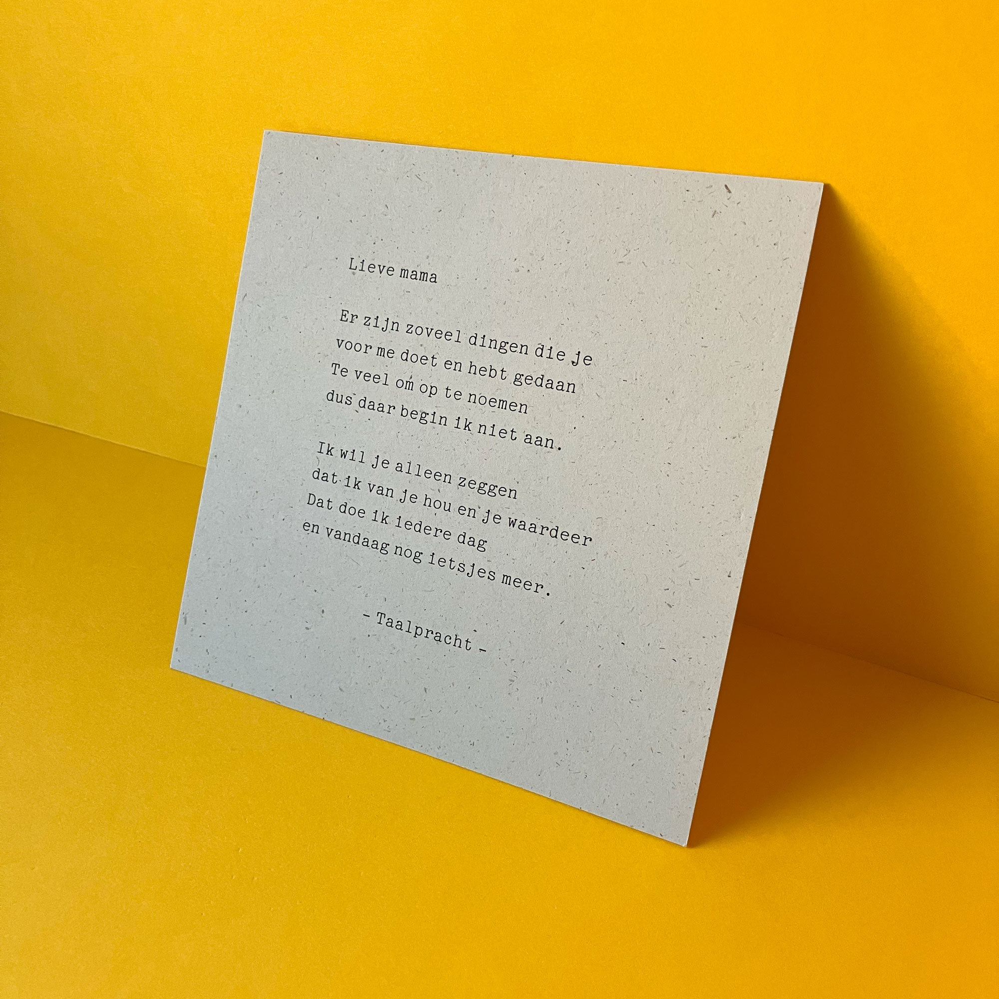 Lieve mama | Moederdag | gedicht van Taalpracht