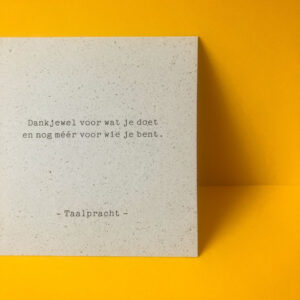 Dankjewel voor wat je doet | Korte pracht van Taalpracht